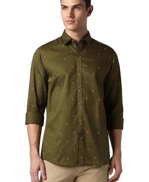 Men Cotton Solid Slim Fit Shirt